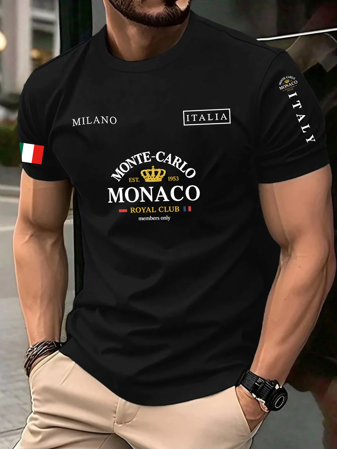 Street Fashion Monaco - Best-selling Monaco Letter 3D Printed Summer
