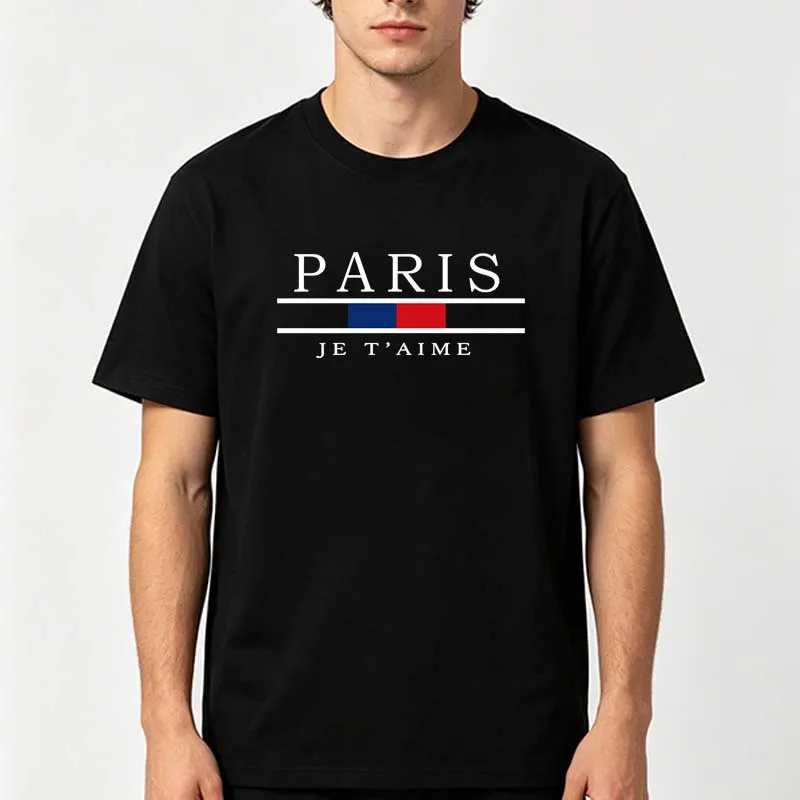 Street Fashion In Paris - Paris Graphic Print T-shirts Men Summer