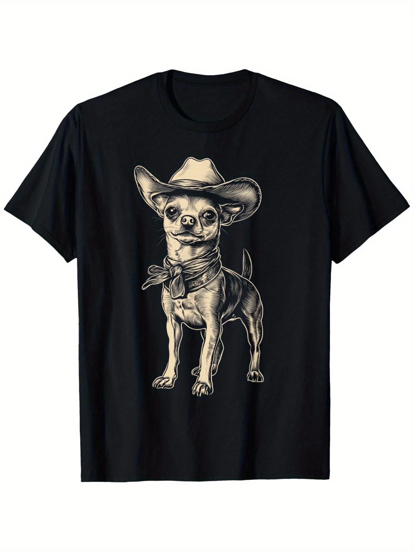 Street Fashion Co - Chihuahua Wearing Cow Hat Funny Western