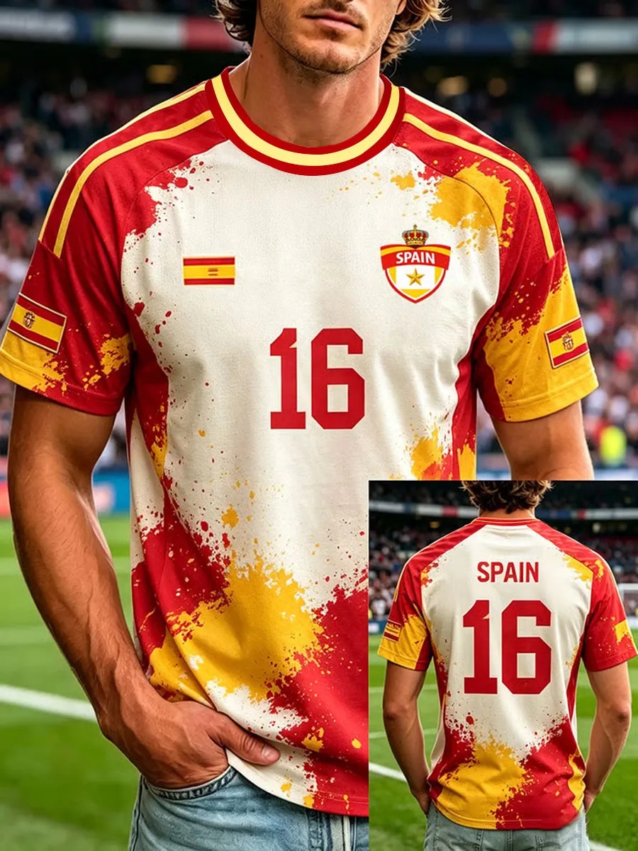 Spain  Football Fan T-shirt Sh - огляд і ціна Street Fashion In Spain