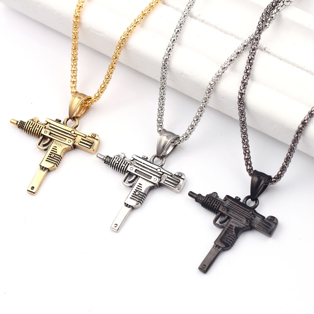 Punk Uzi Pistol Machine Gun Ne - огляд і ціна Street Fashion Necklace
