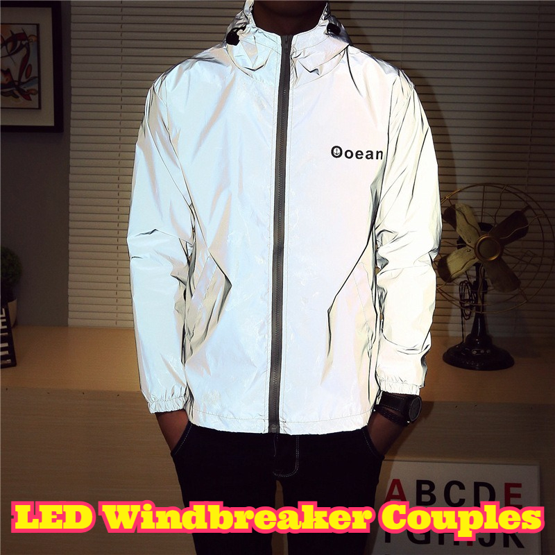 LED Light Up Windbreaker Coupl - огляд і ціна Reflective Jacket Running