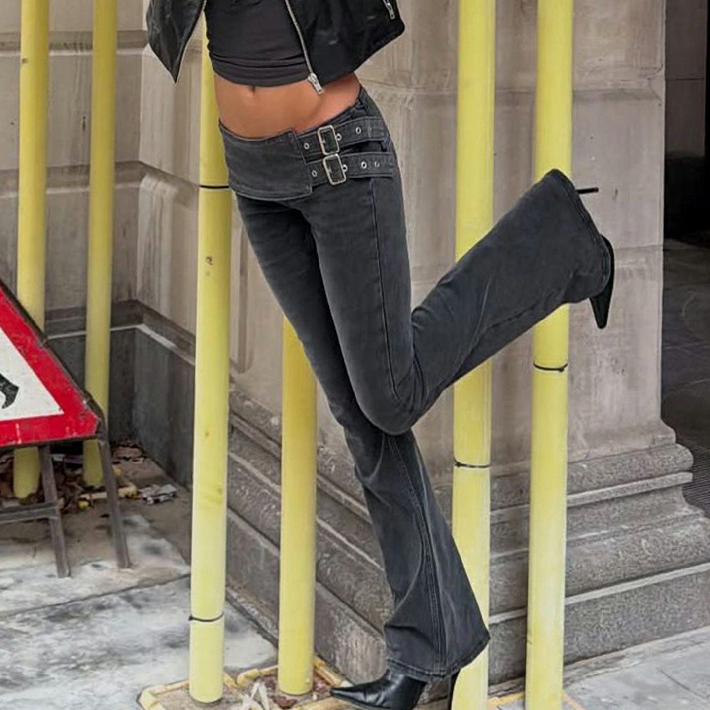 Women's Black Jeans Flare Pant - огляд і ціна Fashion Street Yoga