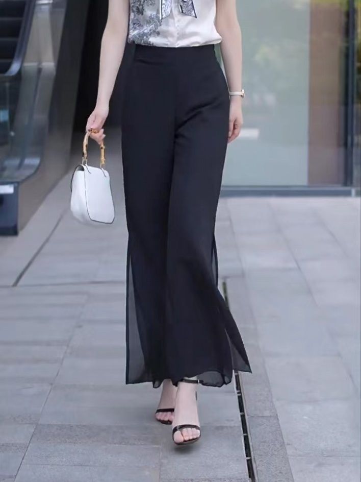 High Slit Solid Black Loose Yo - огляд і ціна Fashion Street Yoga
