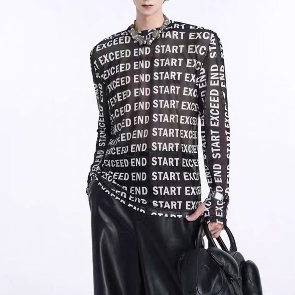 Mens Tops Fashion Letter Print - огляд і ціна Street Fashion For Boy
