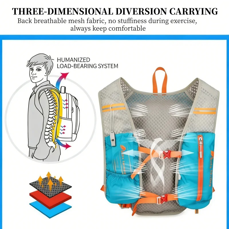 Running Vest Backpack Marathon - огляд і ціна Reflective Jacket Running