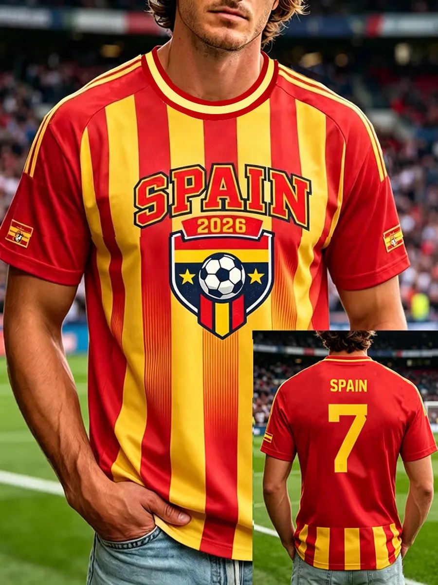Spain  Football Fan T-shirt Sh - огляд і ціна Street Fashion In Spain