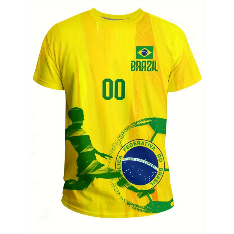 3D Printed Brazil Sports T-Shi - огляд і ціна Street Fashion Brazil