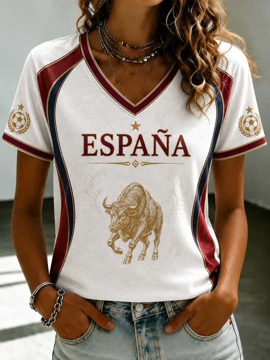 Spain Football Fan T-shirt  Sl - огляд і ціна Street Fashion In Spain